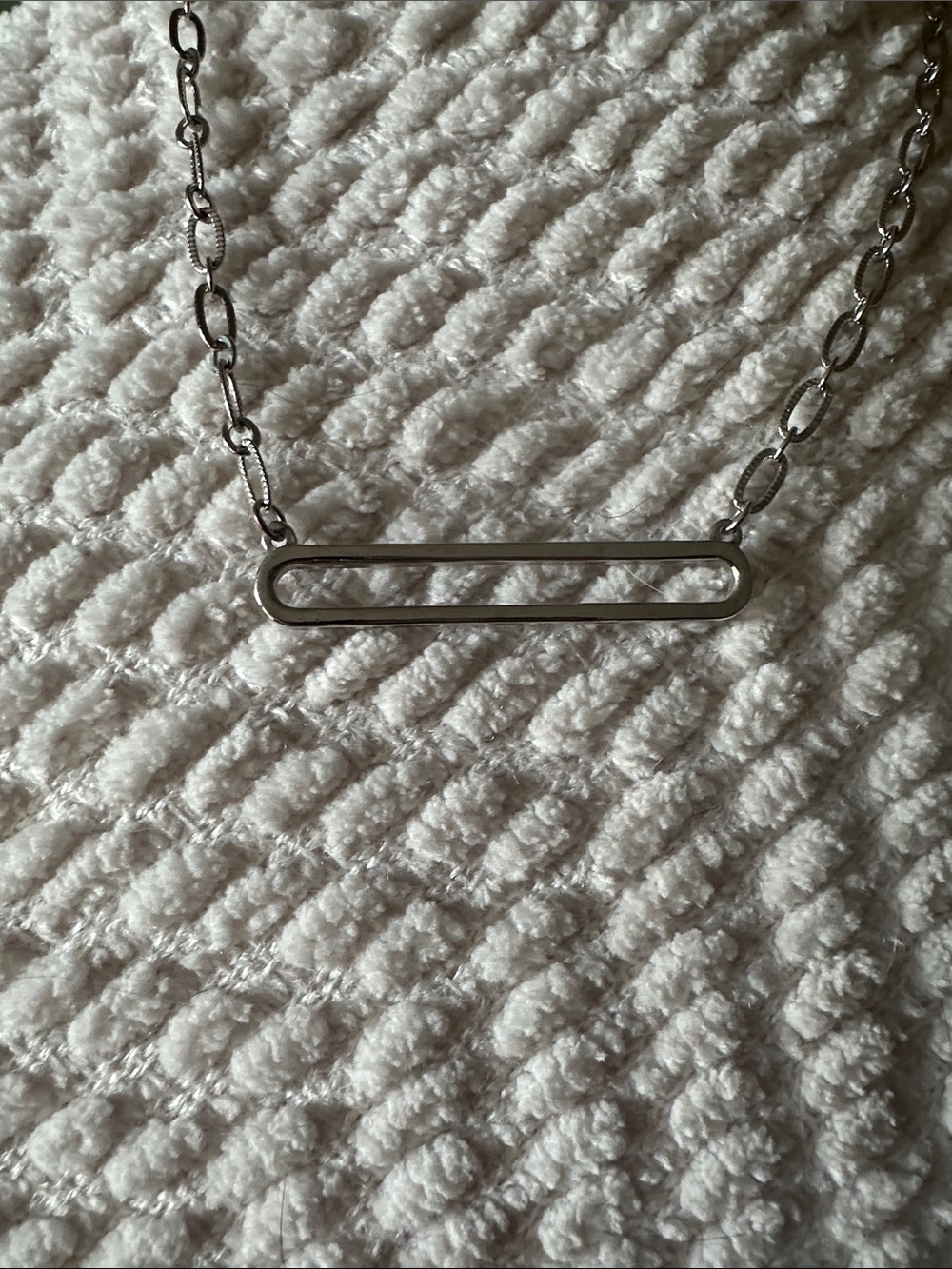 Silver Open Bar Necklace for Women